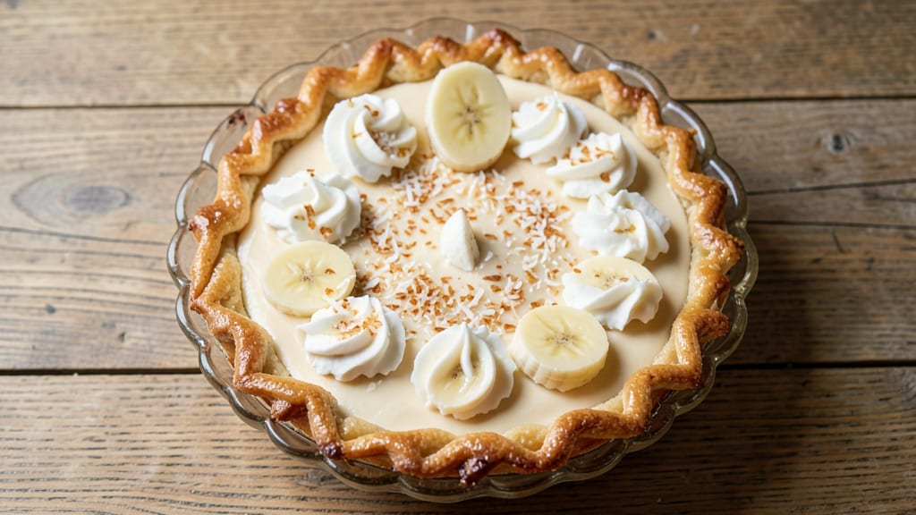 Betty Crocker's Old-Fashioned Banana Cream Pie Recipe: Vanilla Bean Swirls and Whipped Cream Topping
