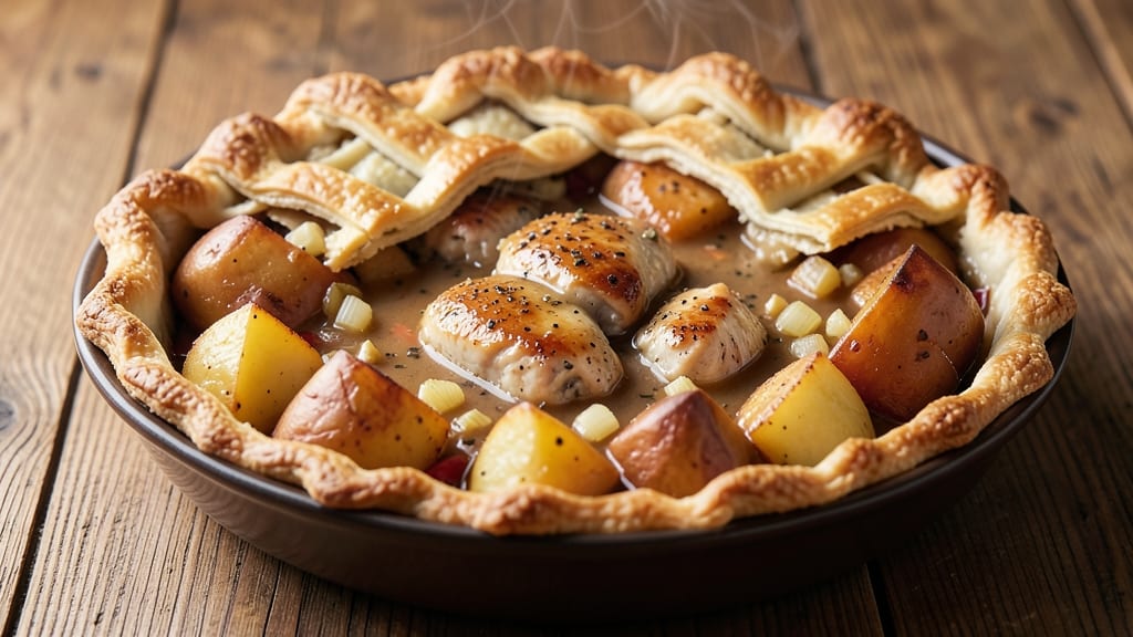 Copycat KFC Pot Pie Recipe: Golden Cornmeal Crust Over Creamy Chicken Gravy