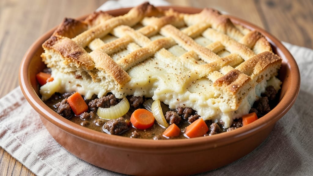 Cornbread Shepherd's Pie Recipe: Flaky Topping Over Savory Meat and Veggie Filling