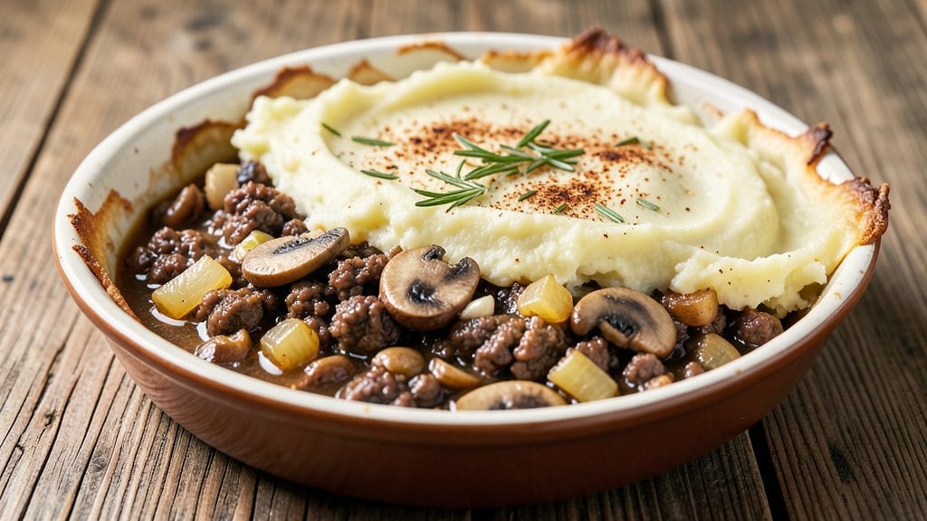 Shepherd's Pie Recipe Without Peas: Savory Mushroom and Meat Topped Comfort