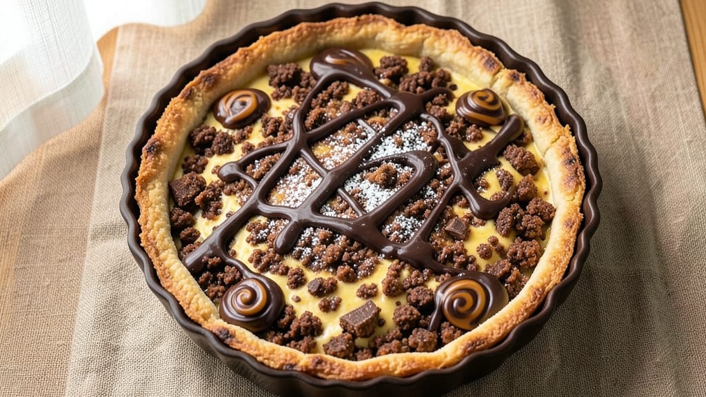 Twix Pie Recipe: Crunchy Caramelized Topping Over Gooey Chocolate Layers
